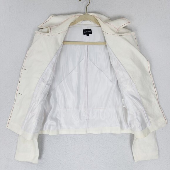 Claudia Strater Jacket Womens EU 42 US 12 Off White Cream Linen Blazer Classic - Picture 9 of 15